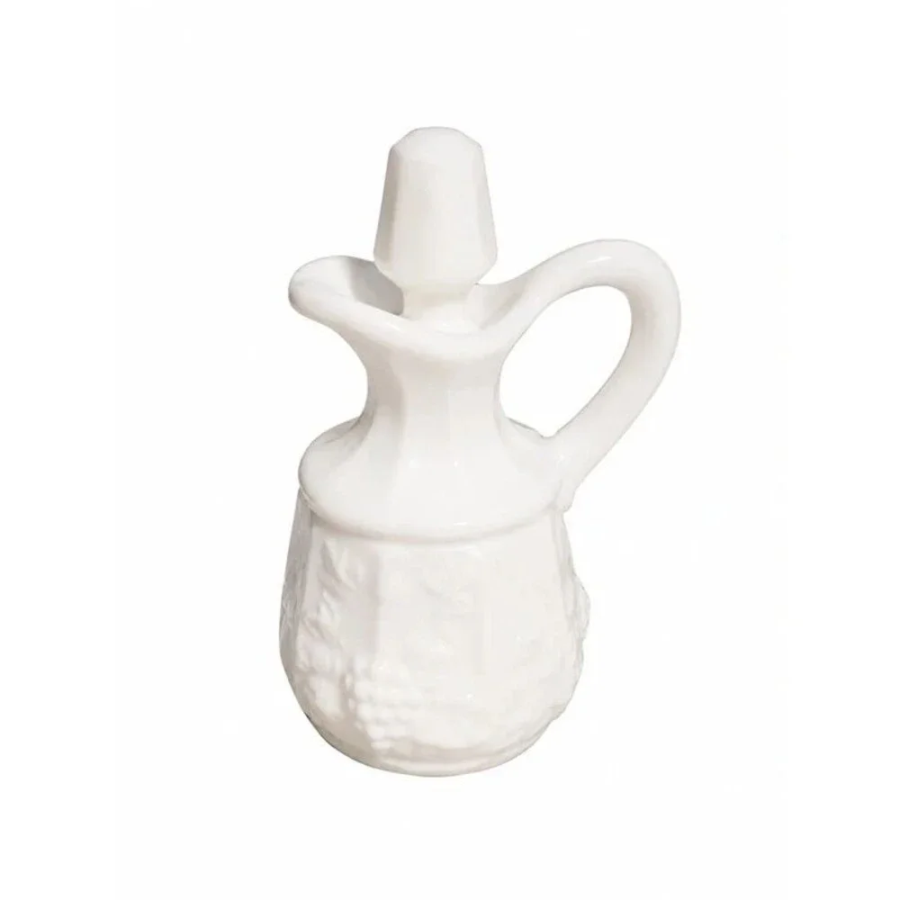 Vintage Westmoreland Paneled Grape Milk Glass Cruet with Stopper Approx 4.5-5